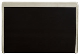 Sloan Black Velvet Full Bed, Cream, Queen