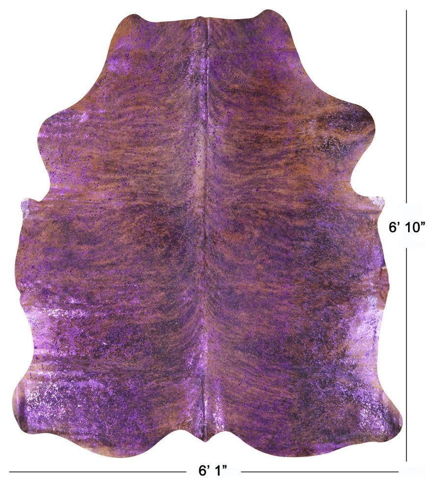 Purple Metallic Cowhide Rug 6' 10" X 6' 1" C2086