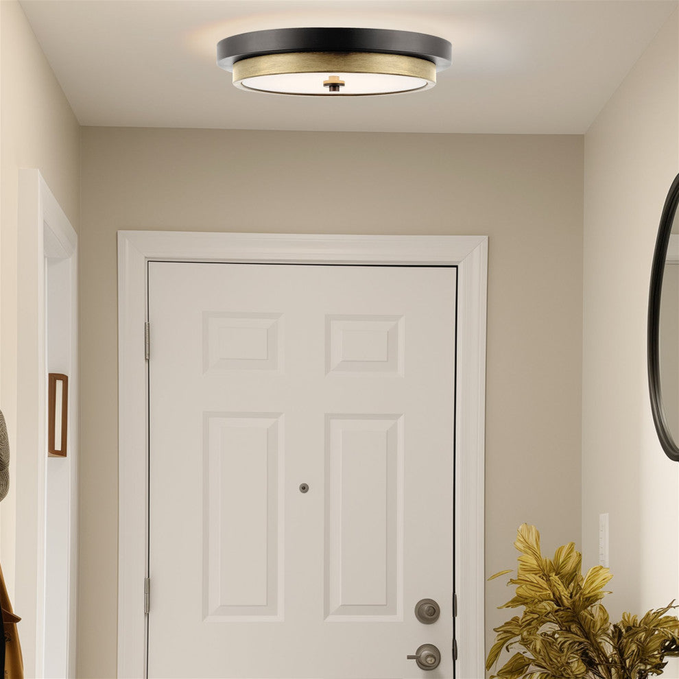 Kira Home Hermosa 14" Ceiling Light, Integrated 24W LED, Round Glass Diffuser