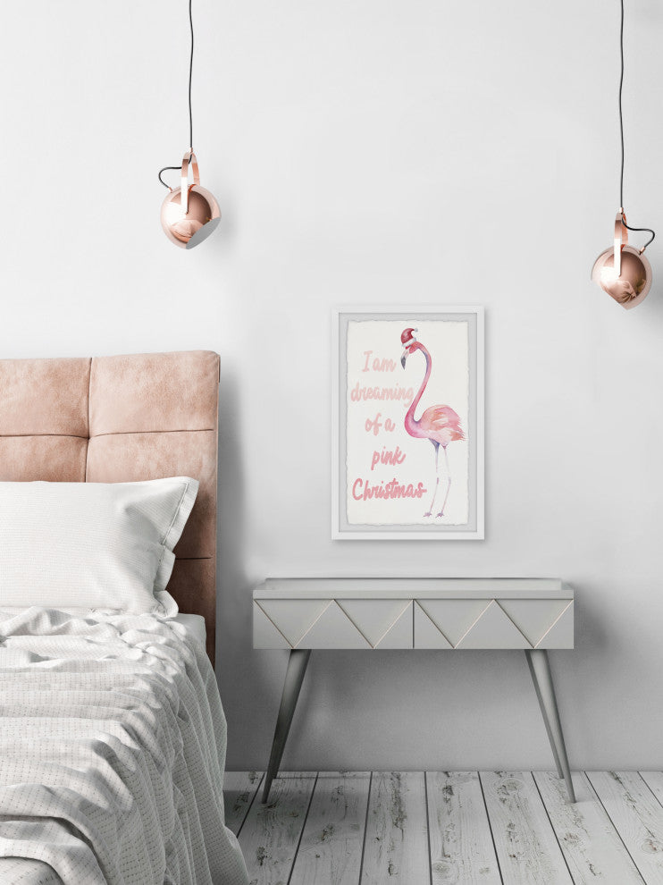 "Dreaming of a Pink Christmas" Framed Painting Print, 20x30