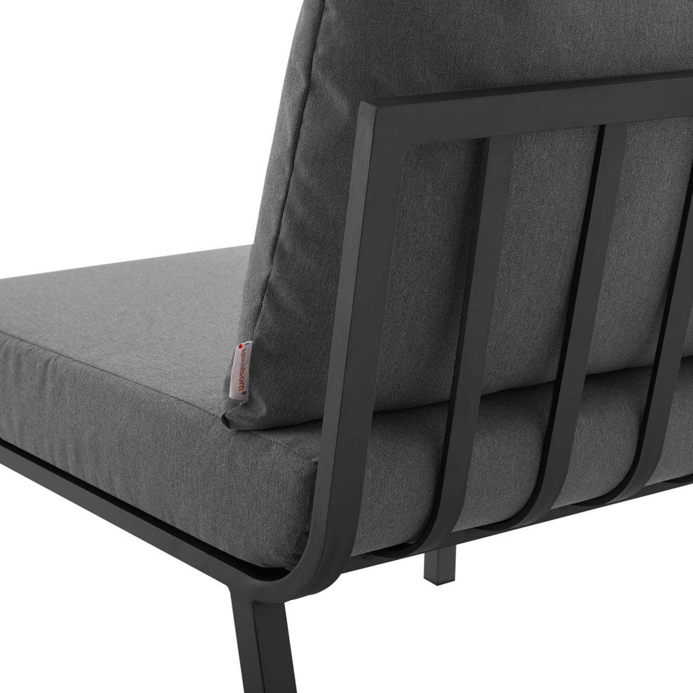 Lounge Sectional Sofa Chair Set, Aluminum, Metal, Gray, Modern, Outdoor