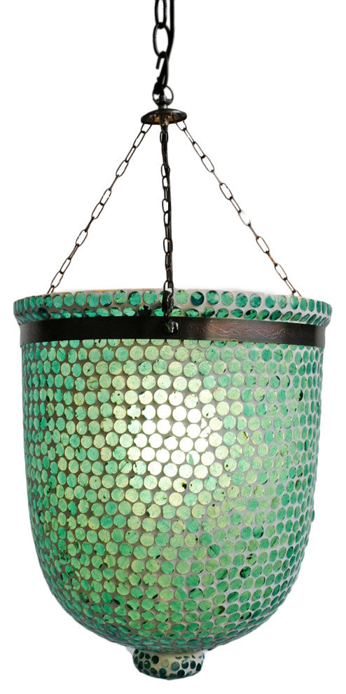 Blue Mosaic Bucket Pendant, Small