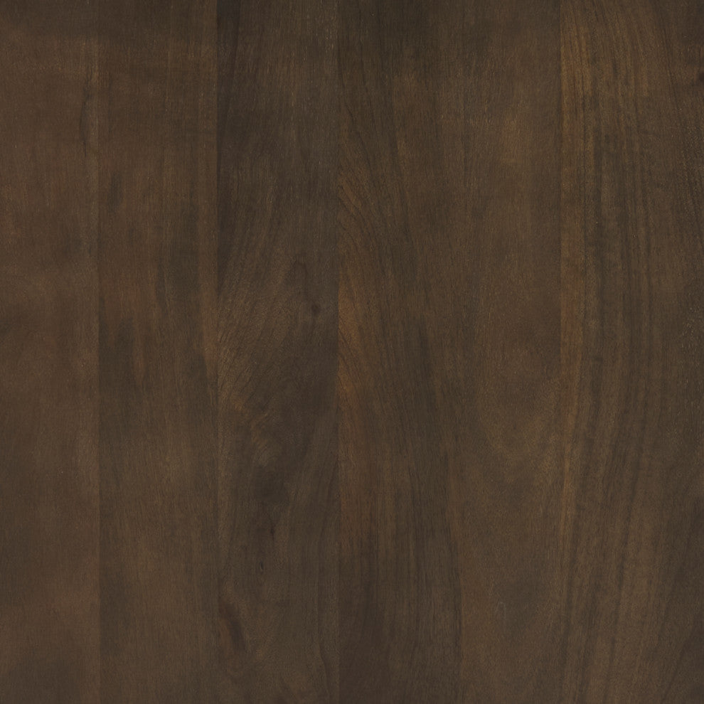 Terra Dark Brown Solid Wood Oval Fluted Coffee Table