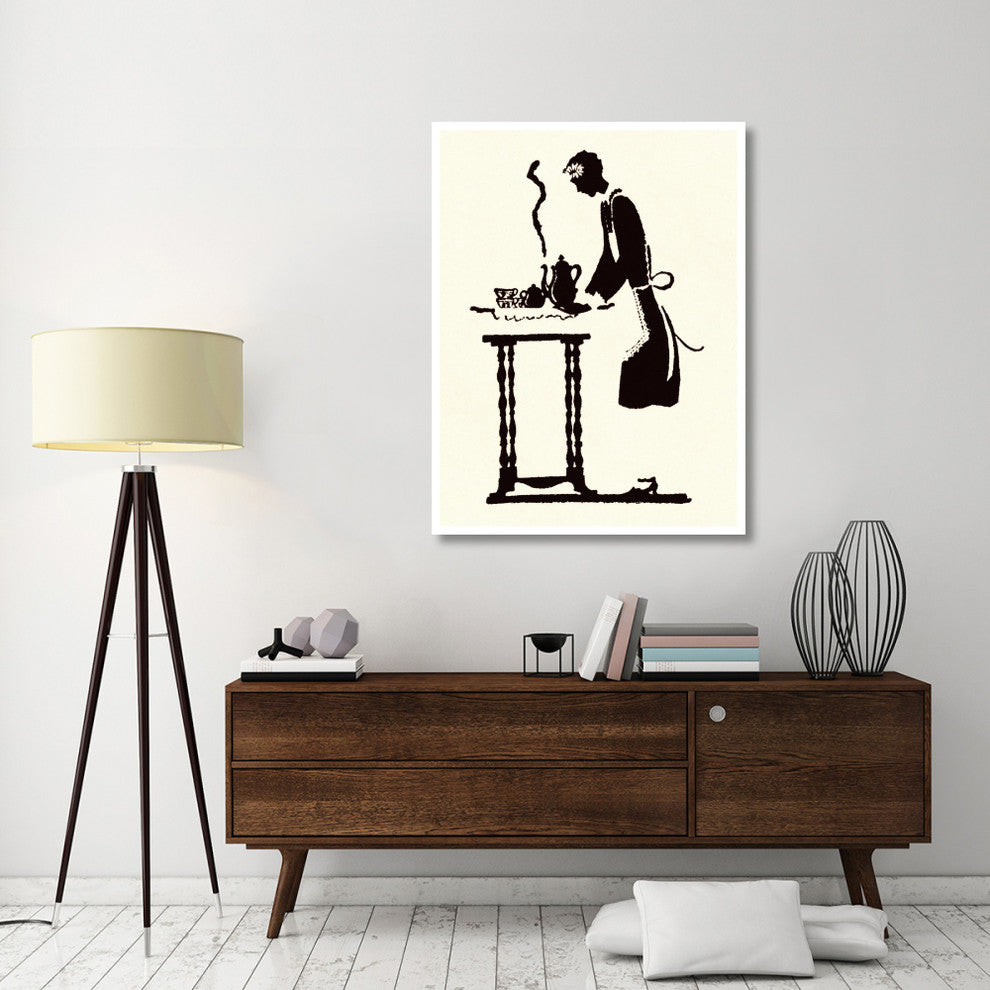 "Maid Prepares Hot and Steaming Coffee" Paper Print by Maxfield Parrish, 38"x50"