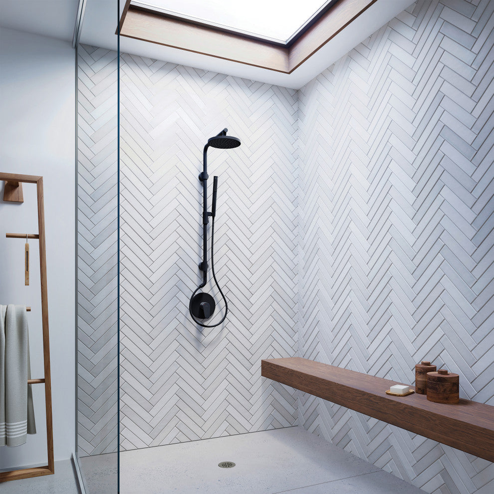 Kona Brass Shower System, 1.8 GPM, Matte Black