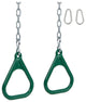 Swing Set Trapeze Rings With Chains, Set of 2, Green