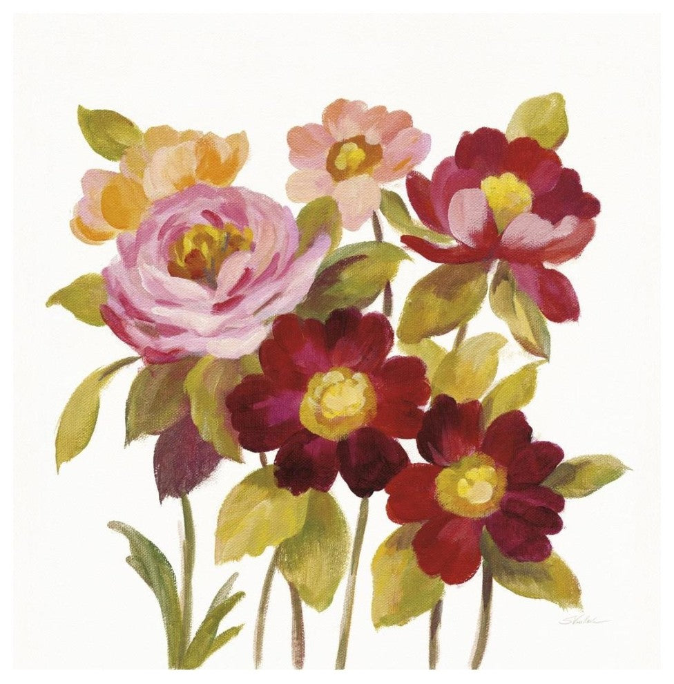 "English Garden IV on White" Digital Paper Print by Silvia Vassileva, 26"x26"