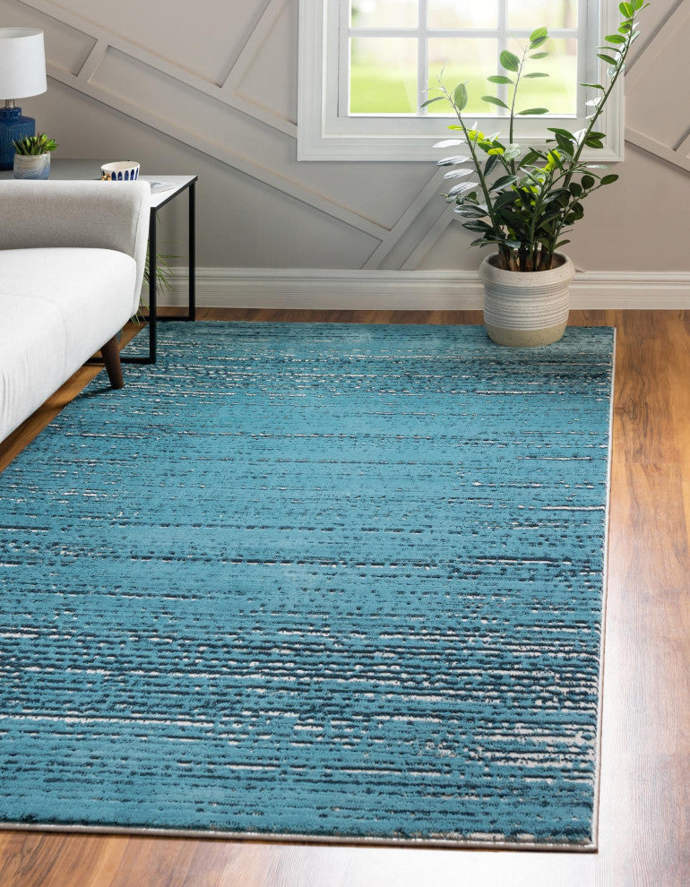 Unique Loom Oasis Calm Area Rug, Blue, 4' 0 X 6' 0 Rectangular