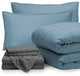 Bare Home 7-Piece Queen, King & Cal King Bed-in-a-Bag, Coronet Blue, Gray, Calif