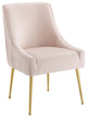 Discern Pleated Back Upholstered Performance Velvet Dining Chair Pink