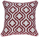 20" X 7" X 20" Transitional Red And White Accent Pillow Cover With Poly Insert