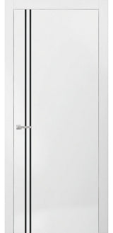 Solid French Door 32 x 96 | Planum 0016 White Silk with| Bathroom
