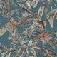 Textured Wallpaper, Birds Plants, Gray Petrol Silver Gray Terra White, 1 Roll