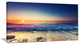 Beautiful Sunrise over Blue Sea, Seashore Canvas Art Print, 32"x16"