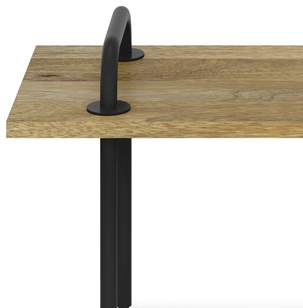 Berkeley Solid Mango Wood Small Entryway Bench, Natural