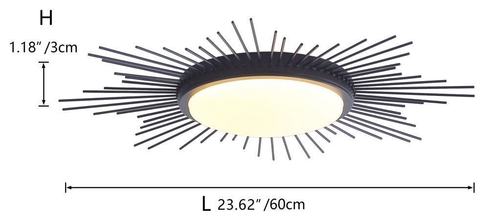 Modern 1-Light Geometric Circle Ceiling Light LED Flush Mount Light, Black
