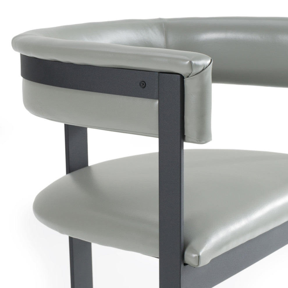 Modrest Boswell Modern Grey Faux Leather + Black Dining Chair