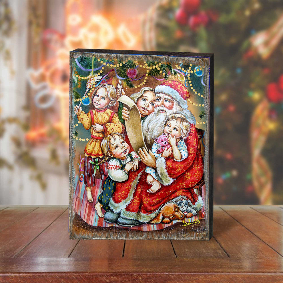 Wish List Santa Wooden Wall Art, Large 24x18