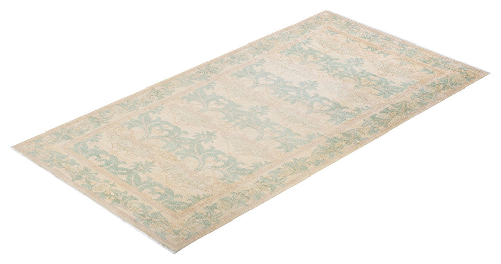 Arts and Crafts, One-of-a-Kind Hand-Knotted Area Rug Ivory, 6'1"x11'7"