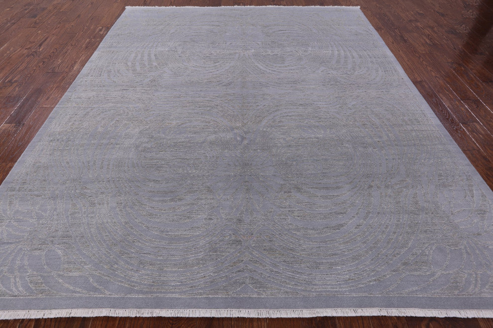 William Morris Hand Knotted Wool and Silk Rug 8' 1" X 10' 2" Q9441
