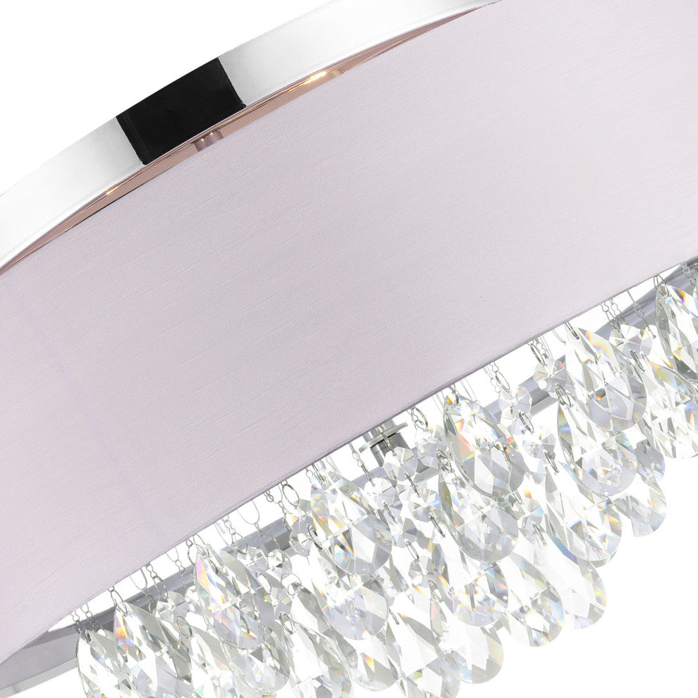 Dash Drum Shade Flush Mount, Off White, 18"