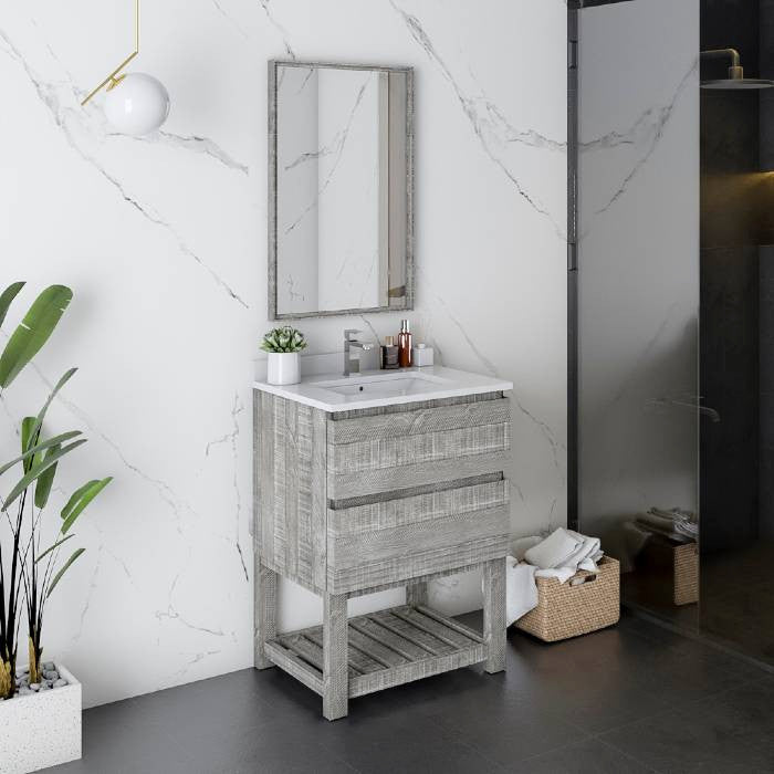 Fresca Formosa Modern 24" Ash Freestanding Vanity Set With Open Bottom
