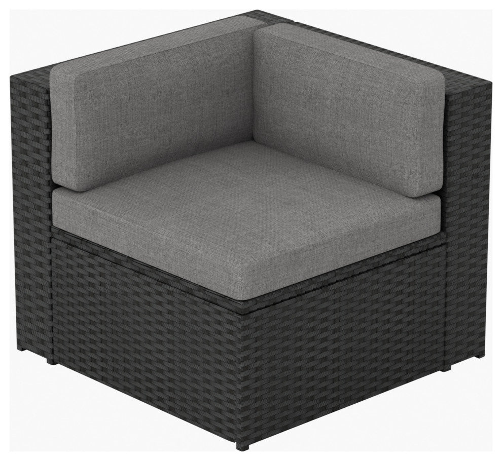 WestinTrends Outdoor Patio Cushioned Rattan Wicker Sofa, UV Water Resistant, Black