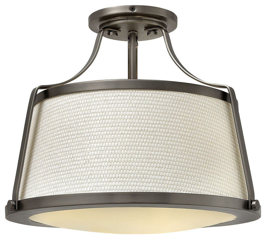 Hinkley Charlotte Medium Semi-Flush Mount, Antique Nickel