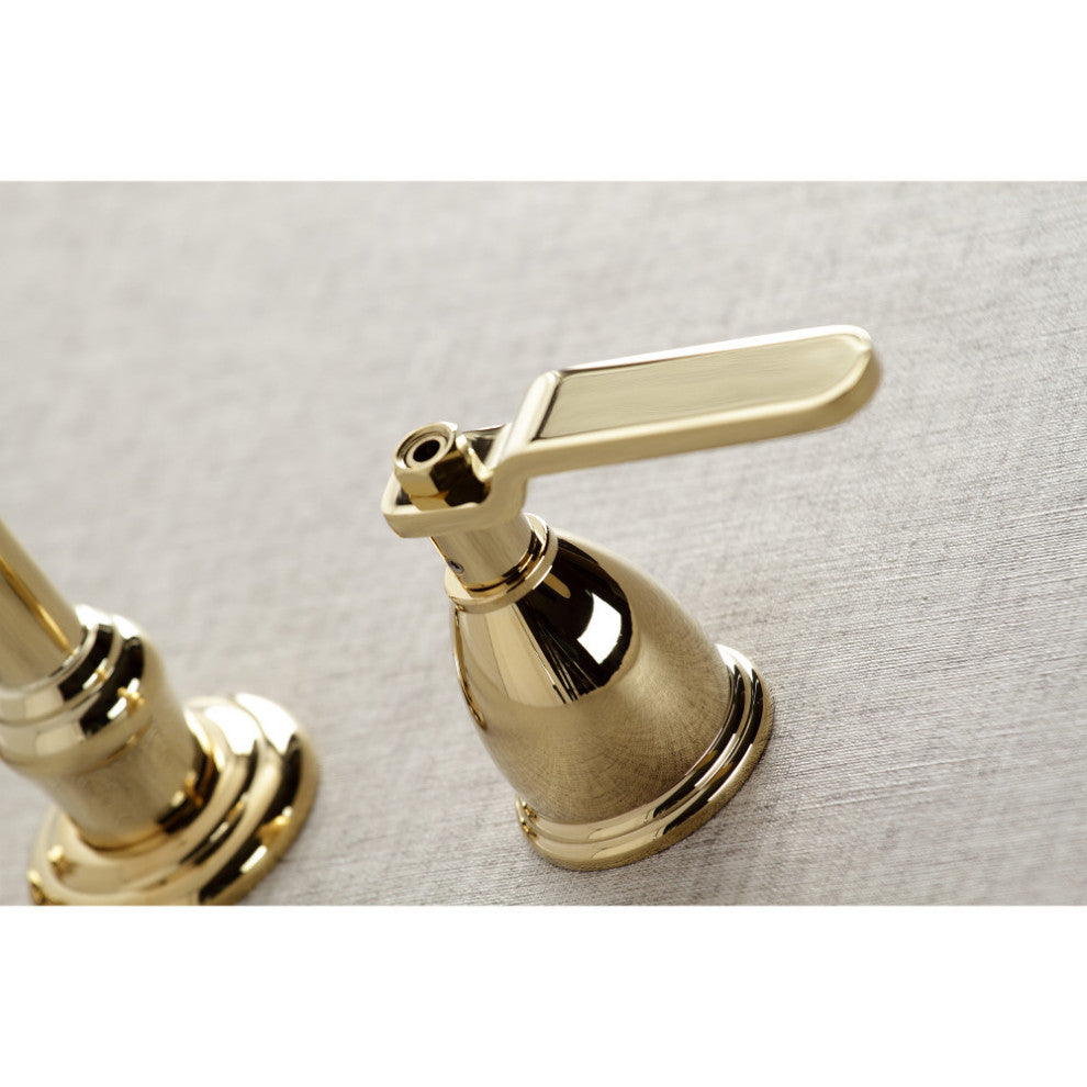 KS3022KL Two-Handle Wall Mount Tub Faucet, Polished Brass
