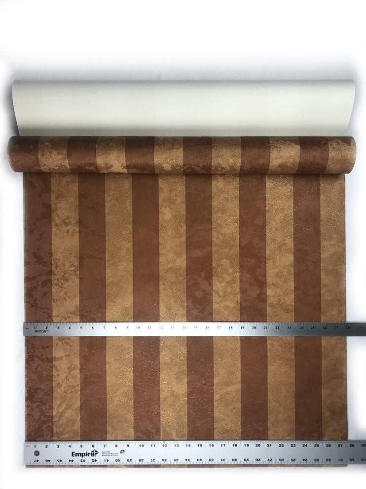 300065 Gold Cooper Bronze Stripe Portofino Wallpaper, Triple Roll - 75 Sq.ft