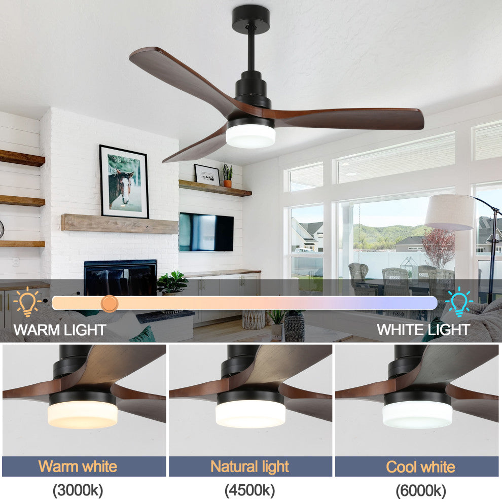 52'' Ceiling Fan With LED Light and Remote Control