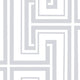 Maze Geometric Wallpaper, Gray and White, Sample
