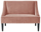 45" Blush And Brown Upholstered Velvet Bench