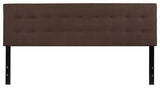 Bedford Tufted Upholstered King Size Headboard in Dark Brown Fabric
