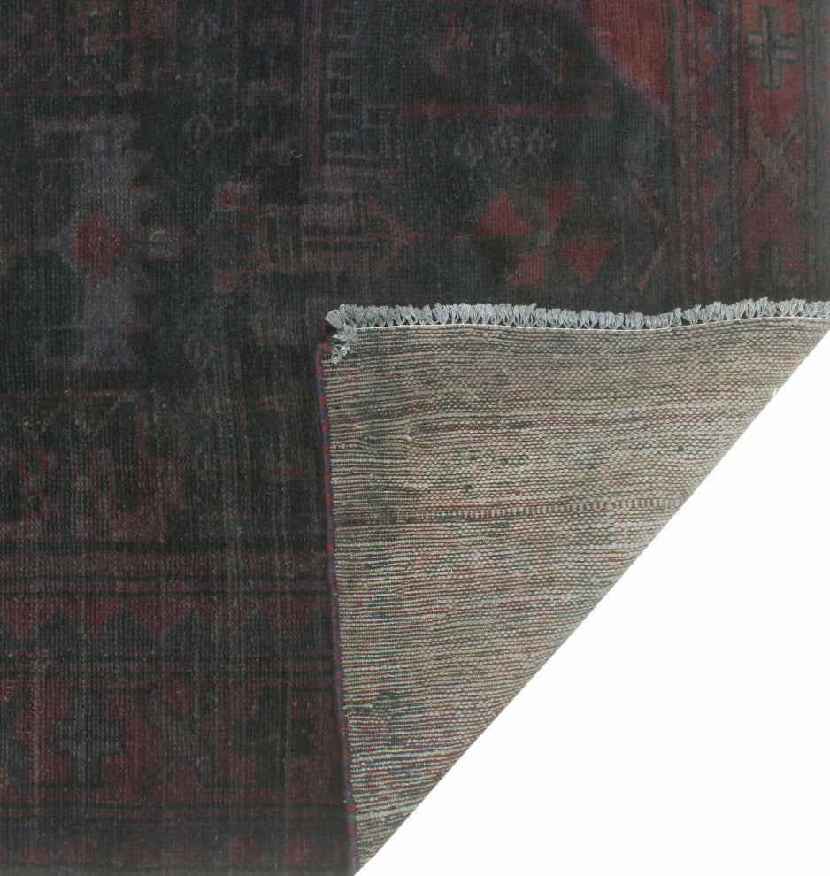Winchester Kilim Eldric Charcoal/Purple Runner, 3'5x9'5
