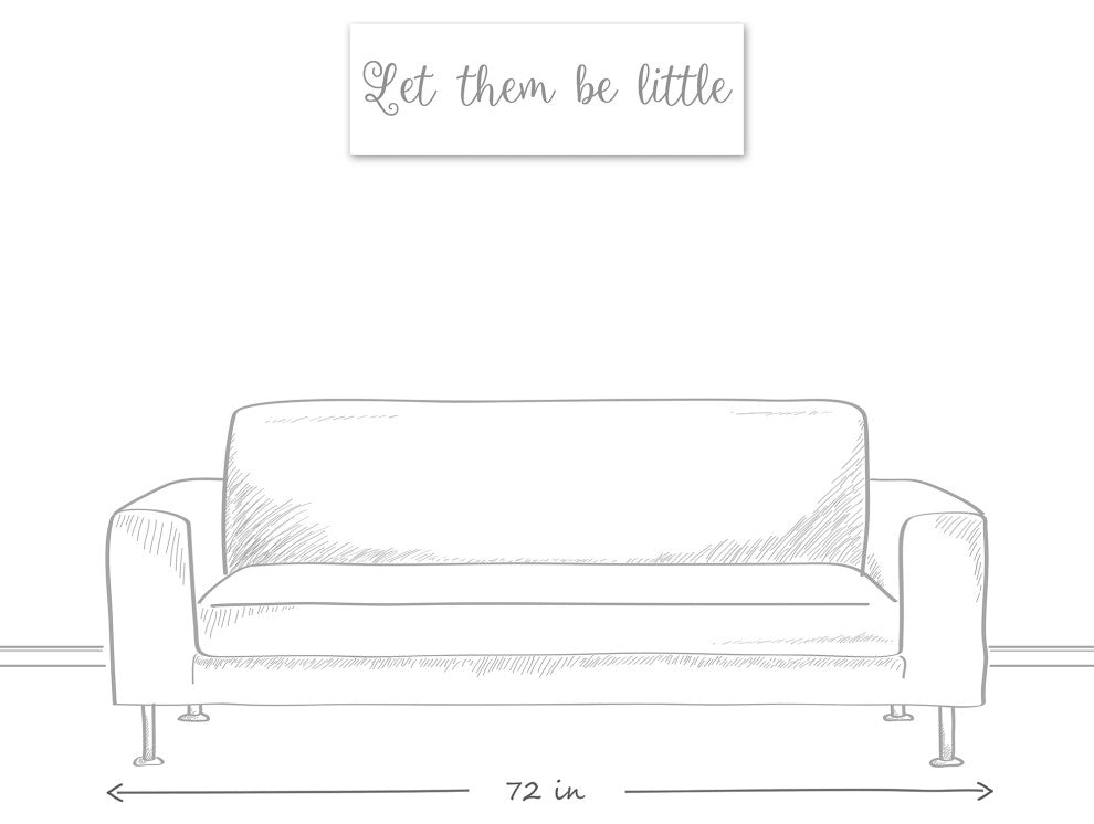 Let Them Be Little 12"x36" Canvas Wall Art, Gray