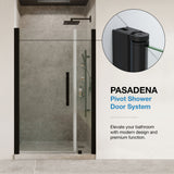 Pasadena 36"Wx36"Dx74 3/4"H Corner Pivot Shower Kit Black Base