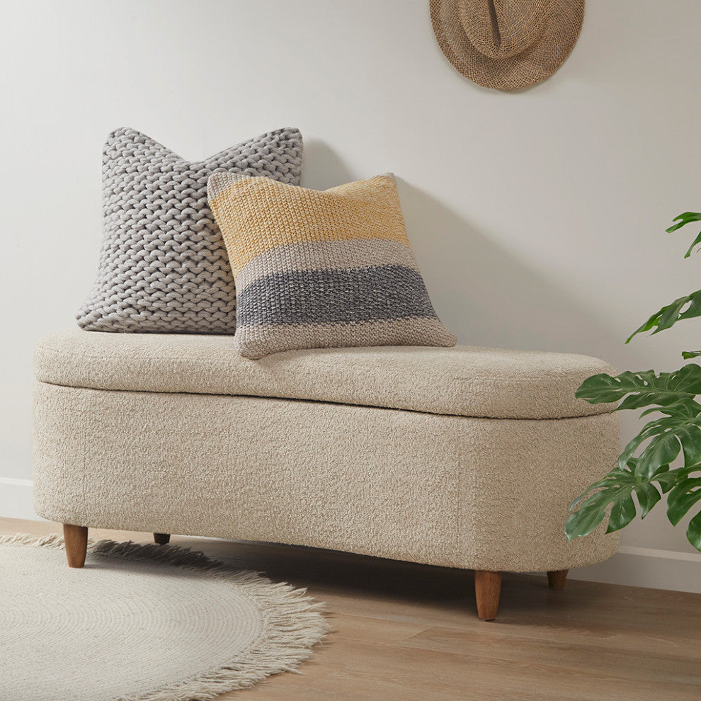 INK+IVY Bailey Boucle Flip Top Storage Bench, Taupe
