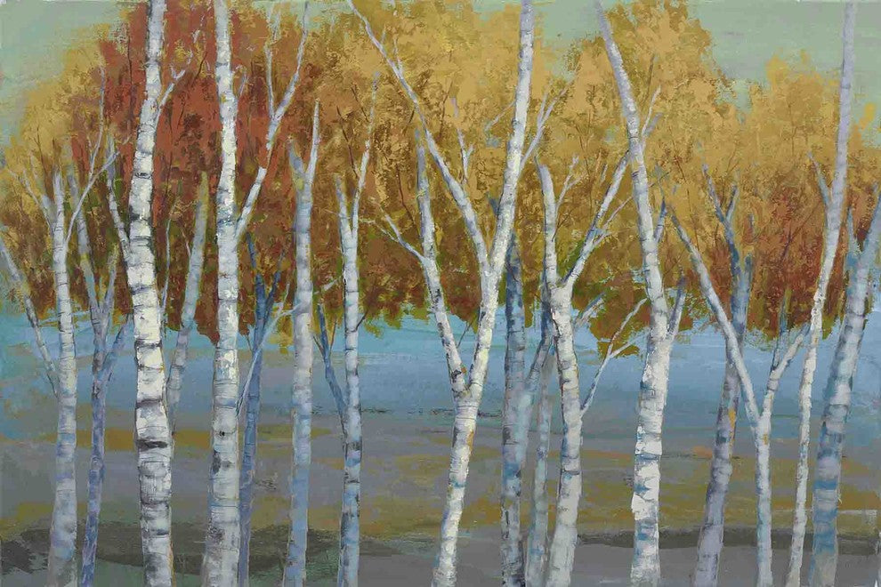 "Sunlit Saplings I" Painting Print on Wrapped Canvas by Julie Joy