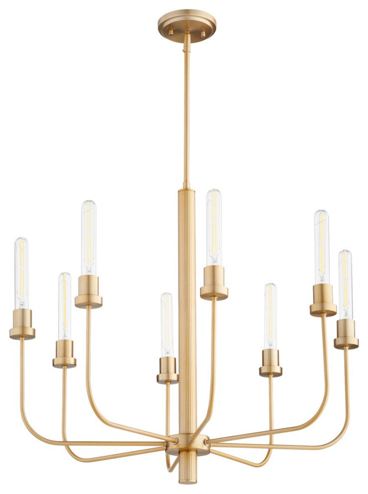 Quorum Sheridan 8-Light Chandelier 612-8-80, Aged Brass