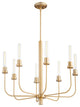 Quorum Sheridan 8-Light Chandelier 612-8-80, Aged Brass