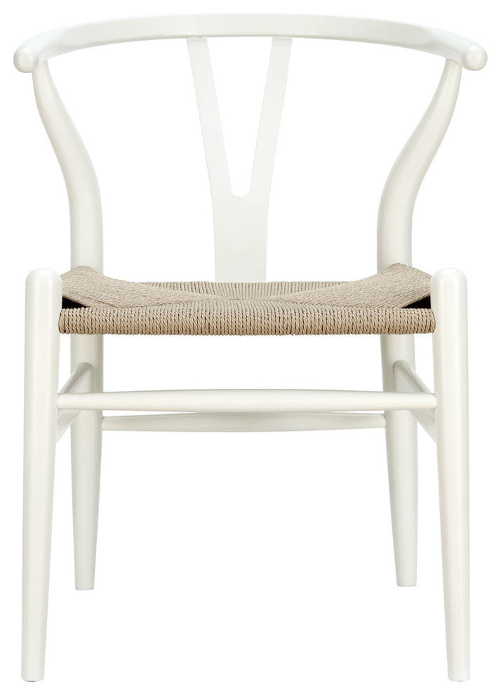 Modern Contemporary Kitchen Wood Dining Armchair White