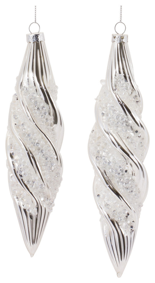 Beaded Glass Swirl Ornament, 6-Piece Set