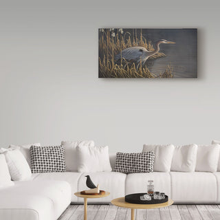 Wilhelm Goebel 'Stalking The Edge Heron' Canvas Art, 19"x10"