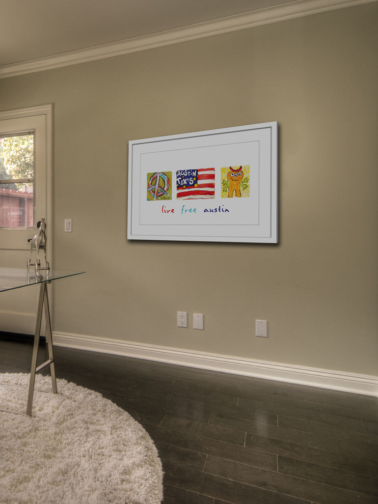 "Live Free Austin" Painting Print in Frame by Tori Campisi