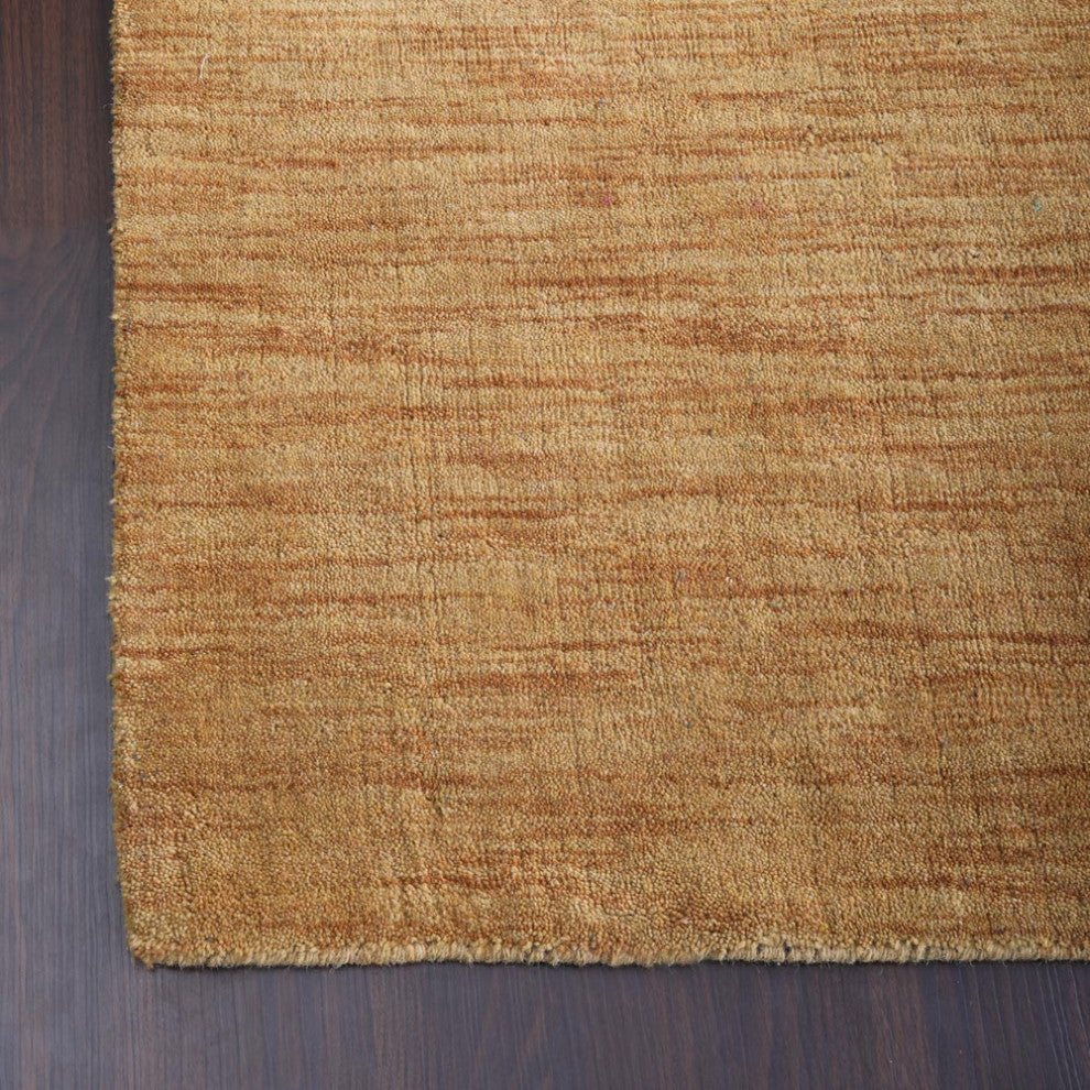 HAND KNOTTED LOOM WOOL ECO-FRIENDLY AREA RUGS-Rectangle,Gold,Solid