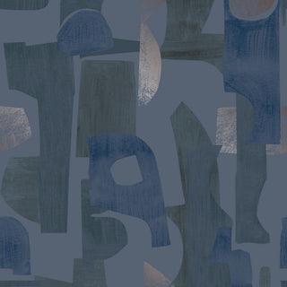 Geo Composition Peel and Stick Wallpaper, Blue