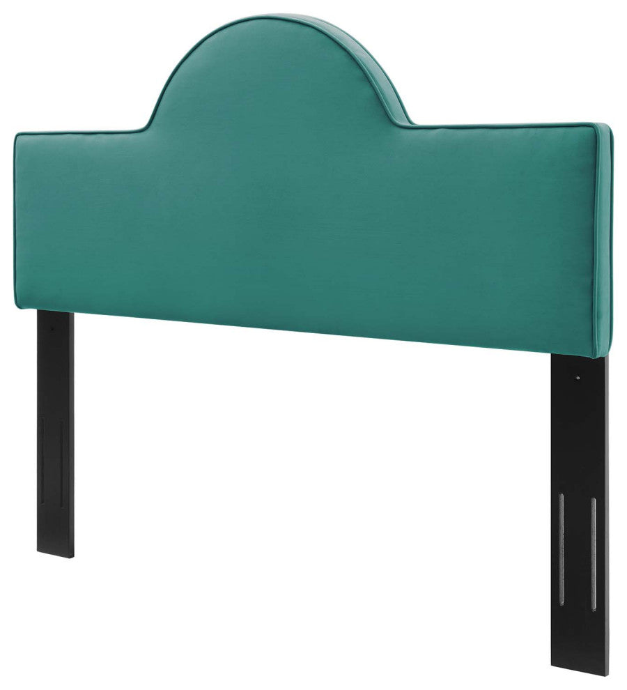 Headboard, Full Queen Size, Velvet, Teal Blue, Modern Contemporary, Bedroom