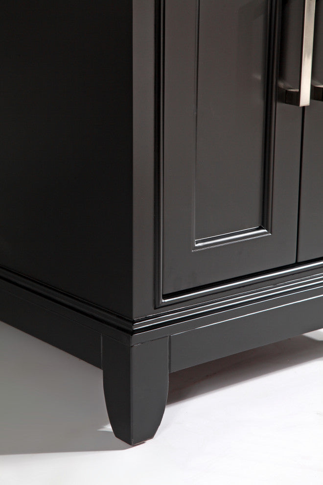 Vanity Art Bathroom Vanity Set With Engineered Marble Top, 30", Espresso, Standard Mirror