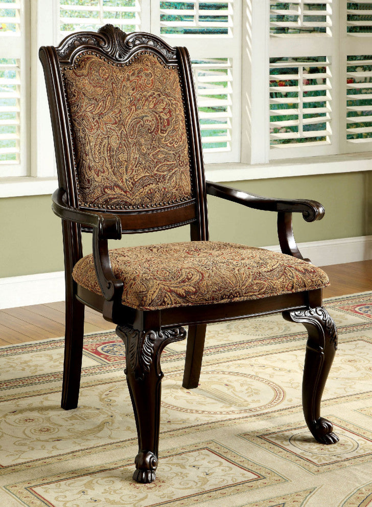 Pattern Dining Chair, Brown Cherry, Arm Chair
